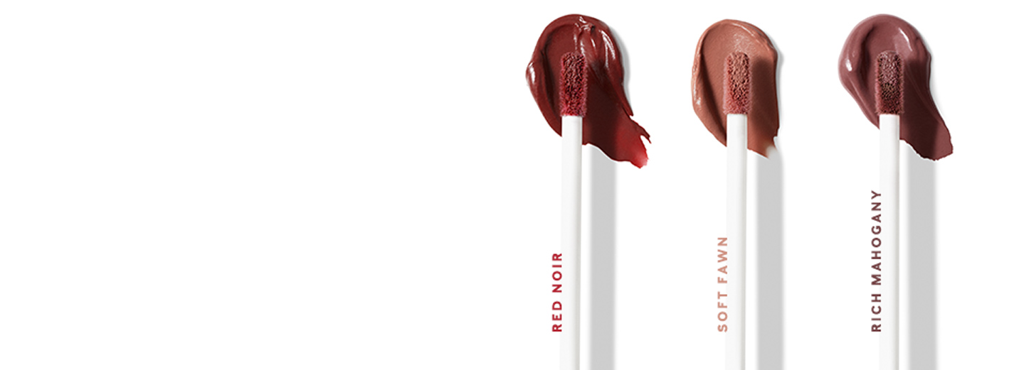 Die drei neuen Mary Kay Matte Liquid Lipstick Shades: Soft Fawn, Rich Mahogany, Red Noir