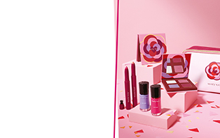 Die Mary Kay Trendkollektion ist zu sehen, bestehend aus einer Eye Shadow Palette, dem Velvet Lip Crayon in Visionary Pink und Pink Rose, dem Nail Polish in Visionary Pink und Legendary Lilac sowie der Trend-Kosmetiktasche, die es für kurze Zeit gratis dazu gibt