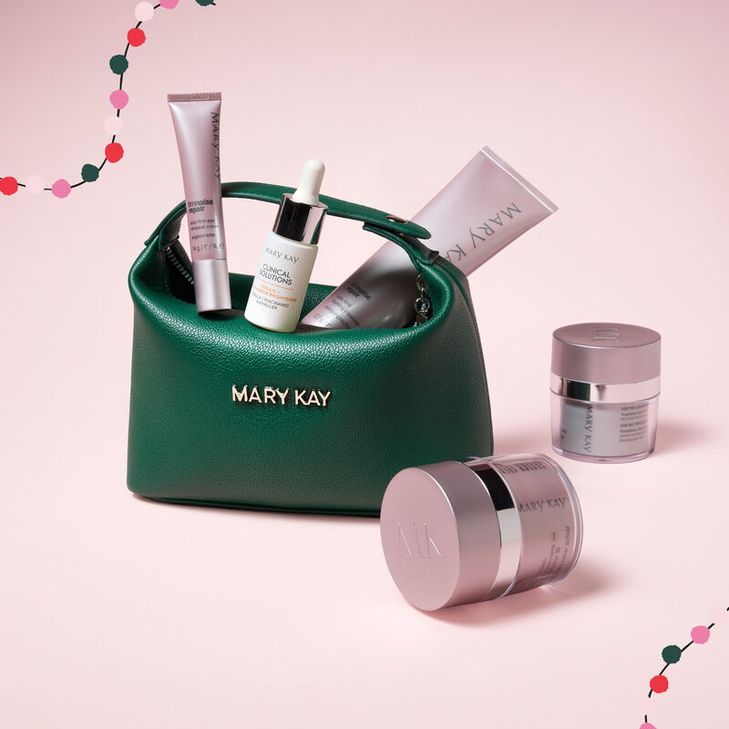 Luxurioses Weihnachtsset mit TimeWise Repair Pflege Augencreme Tagescreme SPF 30 Brightener Winter Glow  Repair und Kosmetiktasche