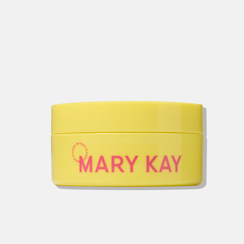 Gelber Behalter der Mary Kay Snail Gel Face Patches mit rosa Beschriftung