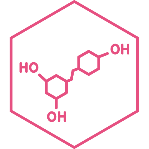 Illustration von verkapseltem Resveratrol &ndash; ein Hautpflegeinhaltsstoff, der f&uuml;r seine Anti-Aging- und antioxidative Wirkung bekannt ist