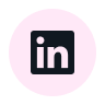 LinkedIn-Symbol in einem rosa Kreis.